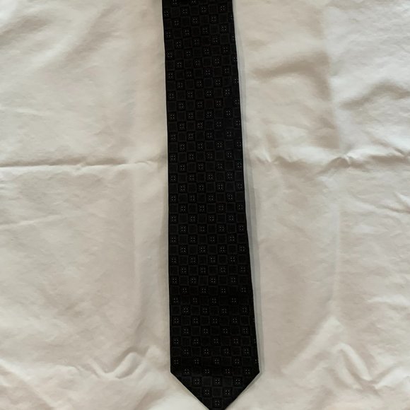 Men's Calvin Klein Black Print Necktie - Picture 1 of 1